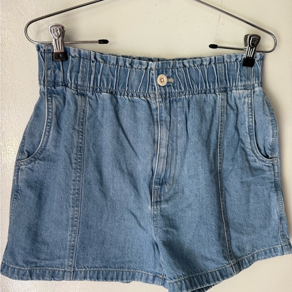Madewell Light Blue Denim Elastic Waist Shorts